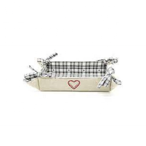 Soft Touch Heartin Plaid 100% Cotton Hand Embroidered <b>Basket</b> Designed With Neat Stitch Great For Snacks Fruits Table <b>Basket</b> - Product Image 1