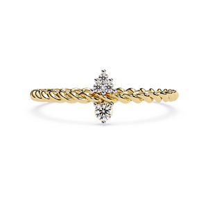 Minimalist Spiral Band Round Cut Diamond Women's 14k Solid Gold <b>Stacking</b> <b>Ring</b> For Gift Engagement Anniversary - Product Image 1