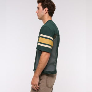 Maillot de football américain unisexe personnalisé à manches courtes, respirant, écologique, en maille, col en V, léger et ample, à prix abordable - Product Image 2