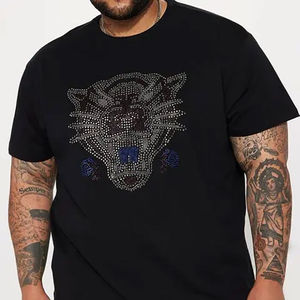 Camiseta de hombre con pedrería, 100% algodón, color sólido, precio razonable, corte holgado, logotipo personalizado disponible. - Product Image 6