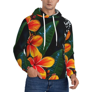 เสื้อฮู้ดลายดอกไม้สำหรับผู้ชาย ทรงปกติ น้ำหนักเบา ใส่สบายในฤดูร้อน ระบายอากาศได้ดี ผลิตจากโพลีเอสเตอร์ถัก ดีไซน์ลายพิมพ์ - Product Image 2