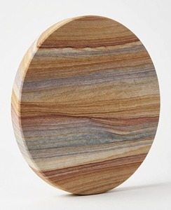 Mesa de Centro Moderna con Tapa Redonda de Madera y Base de Latón, Mueble Decorativo para Sala de Estar Contemporánea - Product Image 5