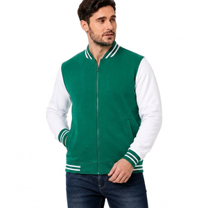 Veste de sport verte pour homme, manches blanches, fermeture éclair, vêtement d'extérieur décontracté en polaire, pour le printemps, motif à carreaux, respirant, séchage rapide - Product Image 1