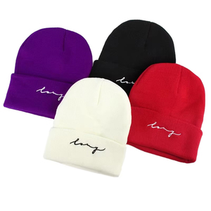High Quality Unisex Acrylic Knitted Beanie Hat Solid Color <b>Winter</b> <b>Cap</b> Casual For Adults 56-58CM - Product Image 5