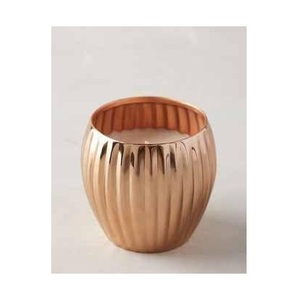 Round bowl shape hammered metal candle <b>jar</b> <b>decorative</b> container - Product Image 3