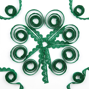Ruban de dentelle guipure florale verte 10 mm, écologique, de luxe, personnalisable, 20 mètres, pour bandeaux, vêtements pour enfants, cadeaux et artisanat - Product Image 2