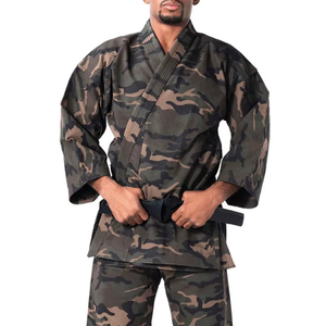 Conjunto de Uniforme de Artes Marciales de Camuflaje Personalizado 2026 para Hombres Adultos, Logotipo Frontal, 100% Algodón, Traje de Entrenamiento de Karate, Proveedor Mayorista - Product Image 5