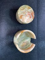 Sous-verres en marbre onyx vert avec support, ensemble de sous-verres en pierre naturelle
