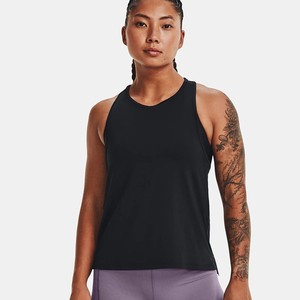 Débardeur noir tricoté ample pour femme, sans manches, avec découpes latérales profondes, léger, décontracté, pour l'été, le yoga, la gym, le fitness et le sport - Product Image 2