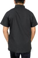 Chaqueta de Barbero Profesional de Manga Corta, Camisa Negra para Hombre, Bata de Peluquero, Uniforme para Estilista