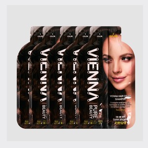 Tinte para el cabello coreano de 5 minutos, cubre canas, baja irritación, 5 aplicaciones, marrón oscuro, 1 unidad - Product Image 3