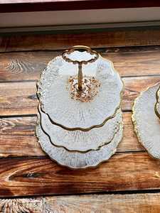 Hermoso Soporte de Resina Ecológico de 2 Piezas para Pastel de Cumpleaños, Exhibición de Postres Hechos a Mano, Decoración para Bodas y Fiestas en el Hogar - Product Image 3