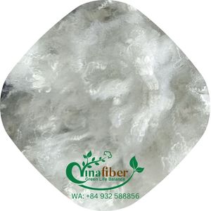 Matelas de haute qualité en fibres courtes de polyester recyclé blanc 6D SD, matière première certifiée GRS, non tissé, filé à la machine - Product Image 2
