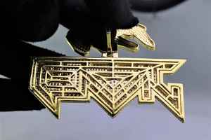 Colgante de Lujo con Letra Inicial Personalizada, Totalmente Cubierto de Moissanita, Plata de Ley 925, Bañado en Rodio, Estilo HipHop - Product Image 5