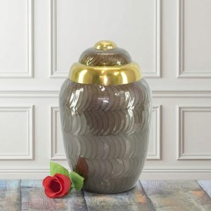 Venta caliente urna de cremación para cenizas humanas color blanco con flor púrpura y hojas colibrí cremación urna funeraria decorativa - Product Image 3