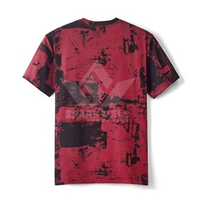 เสื้อยืดแขนสั้นคอกลมลายทางสีแดงเลือดหมูสำหรับผู้ชาย ทรงปกติ สวมใส่สบาย ผลิตจากผ้าฝ้าย 100% ระบายอากาศได้ดี มีโลโก้ด้านหน้า ผ้าไม่ยับ - Product Image 5
