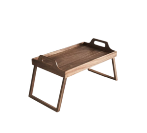Handmade Wooden <b>Foldable</b> <b>Bed</b> Tray Table with Handles Breakfast Serving Tray for <b>Sofa</b>, Couch & Home Living Use Made in Vietnam - Product Image 3