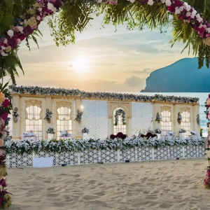 Plage fibre mandap configuration/bord de mer mariage fibre mandap/océan thème fibre mandap fibre côtière mandap décoration plage style - Product Image 5