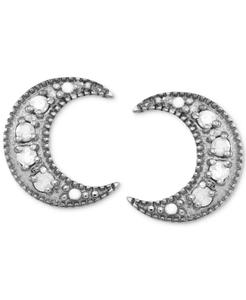 Orecchini a lobo con mezzaluna di diamanti (1/10 ct. T. w.) in argento Sterling | Macacy's - Product Image 1