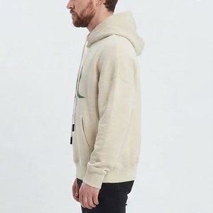 Sweat-shirt à capuche beige pour homme, personnalisé avec logo, imprimé palmier, coupe classique, en coton French Terry, décontracté, pour l'automne – Meilleures ventes - Product Image 4