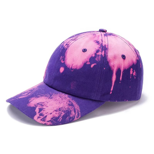 <b>Purple</b> Pink Tie Dye Baseball Cap Unisex Street Style Casual <b>Hat</b> Digital Printing 100% Cotton Spring Summer Adult Fit - Product Image 1
