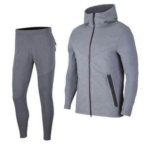 Men Tracksuit Hooded Full Zipper Solid Color Casual Autumn Polyester <b>Pants</b> Set With Side Pockets Regular Fit - Product Image 5