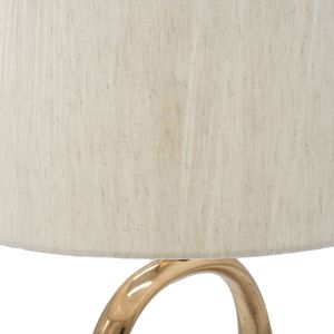 Lámpara de Mesa Metálica Ovalada D14x28.5 con Pantalla de Lino Crema, Elegantes Lámparas de Mesa - Product Image 3