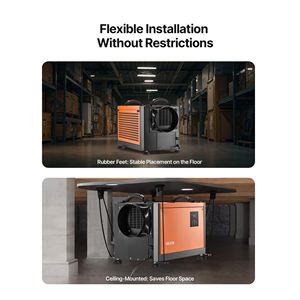 Déshumidificateur commercial portable de 70 pintes avec dégivrage automatique et pompe, idéal pour les sous-sols, les entrepôts et les espaces de ventilation. - Product Image 5