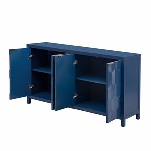 Buffet U_STYLE luxueux à quatre portes avec motif nid d'abeille, grand espace de rangement pour bureau ou entrée, salon, modèle D0100H5T2AT - Product Image 6