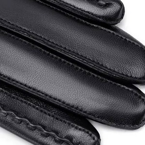 Men's Black Leather Touchscreen Driving <b>Gloves</b> Cashmere Lining Breathable Lightweight Design for Four Seasons Automotive Outdoor - Product Image 6
