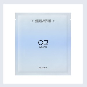 Masque visage au collagène WOLLYO, K-Beauty coréen, masque gel apaisant au collagène Ajulren 42g, 5 feuilles, fabriqué en Corée - Product Image 5