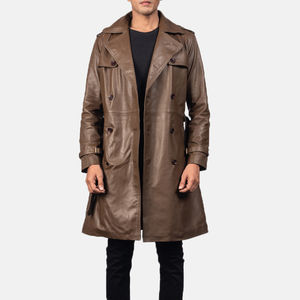Manteau en cuir de mouton anti-plis pour homme au design unique, 50 % rembourré de duvet de canard, haute qualité, service OEM/ODM personnalisé - Product Image 5