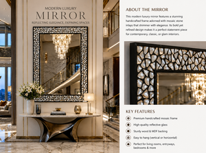 Mother of Pearl <b>MOP</b> <b>Wall</b> Mirror Pebble Design Decorative Mirror Bathroom Bedroom Living Room Modern Stylish <b>Wall</b> Mounted 24*Inch - Product Image 4