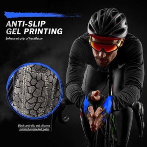 Guantes Deportivos para Bateo con Dedos Separados, Negros y Azules, Antideslizantes, de Poliéster, Unisex, con Cierre de Tirar, para Todas las Estaciones - Product Image 6