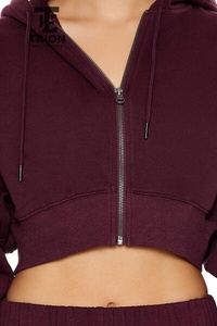 Sudadera con Capucha de Alta Calidad para Mujer, Estilo Urbano, Oversize, Corta, con Cierre, para Invierno - Product Image 4
