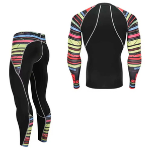 Men's Workout Sublimated <b>Compression</b> <b>Shirt</b> Pants Breathable 100% Polyester Long Sleeve Sports <b>Compression</b> Sets - Product Image 5