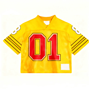 เสื้อฟุตบอลอเมริกันแบบสตรีทแวร์เสื้อฟุตบอลสำหรับผู้ชายเสื้อครอปแบบตาข่ายทรงหลวมผู้ผลิตตามสั่ง - Product Image 6