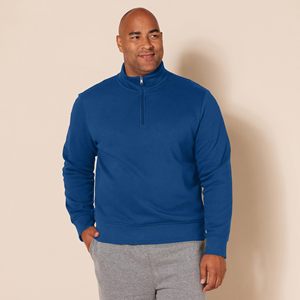 Sweat-shirt polaire à col zippé personnalisé pour homme, en coton, pull décontracté d'hiver, veste unie, vente en gros de vêtements de sport - Product Image 4