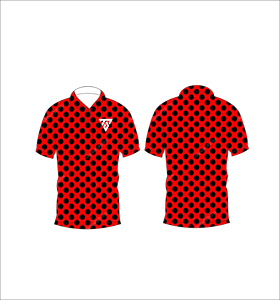 Camisa Polo para Hombre, Roja y Negra con Puntos, Sublimación Personalizada, Manga Corta, Verano, Casual, Transpirable, Ligera, para Golf - Product Image 6