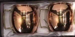 Copper <b>Mugs</b> Set of 2 Classic Design Heat Resistant Gift <b>Box</b> with Star & Heart Patterns for Presents - Product Image 1