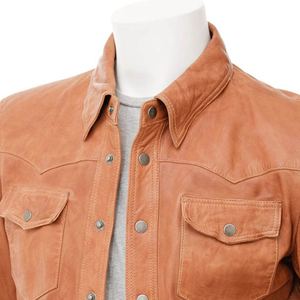 เสื้อเชิ้ตผู้ชายแบบสั่งทำพิเศษ กระดุมหนัง ทรงหลวมสบาย ซับในเต็มตัว สไตล์ลำลองสำหรับฤดูหนาว ดีไซน์ทันสมัย เหมาะสำหรับใส่กลางแจ้ง คุณภาพพรีเมียม - Product Image 6