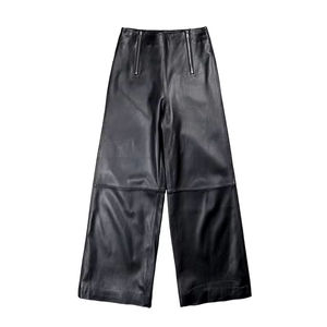 <span class=keywords><strong>Pantaloni</strong></span> Neri da <span class=keywords><strong>Donna</strong></span> in PU a Vita Alta, Vestibilità Skinny, Lunghezza alla Caviglia, Casual, Tinta Unita, Effetto Push-Up, con Cerniera <span class=keywords><strong>Finta</strong></span> - Product Image 1