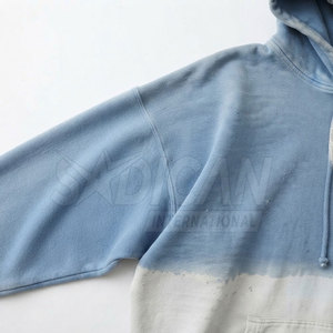 เสื้อฮู้ดดี้ทรงหลวมฟอกสีสไตล์วินเทจ ผลิตจากผ้าฟลีซรักษ์โลก พร้อมลายพิมพ์ สำหรับสตรีทแวร์ลำลอง รับผลิตจำนวนมากแบบ OEM - Product Image 5