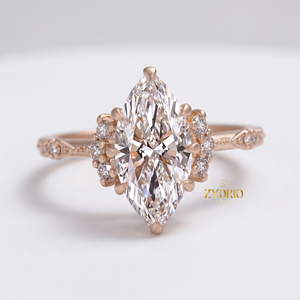 Anillo de Compromiso de Plata de Ley con Diamante Cultivado en Laboratorio, Estilo Vintage de Lujo, Inspirado en un Anillo Antiguo Único, para Aniversario de Bodas - Product Image 6