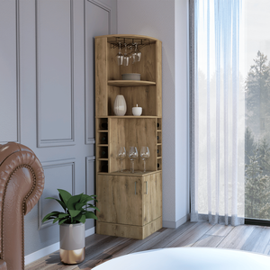 Mobile bar Papprika con 8 scomparti per bottiglie, doppia anta, finitura marrone scuro - Product Image 2