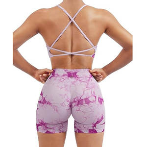 Shorts de yoga et soutien-gorge de sport pour femmes, ensemble 2 pièces, respirant, extensible, séchage rapide, idéal pour la course à pied - Product Image 2