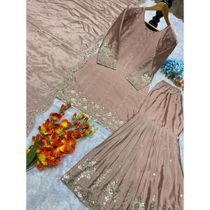 ชุดชินอน ชาราร่า ดีไซเนอร์ พร้อมคุร์ติและผ้าคลุมไหล่ ชุดยาวแบบดั้งเดิม เหมาะสำหรับงานแต่งงาน งานปาร์ตี้ งานเทศกาล และงานพิเศษต่างๆ - Product Image 1