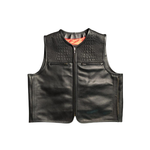 Chaleco de Motociclista para Hombre, de Poliéster/Algodón, con Cierre de Cremallera en Relieve, Cuello en V, Color Personalizado, para Otoño - Product Image 4