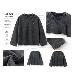 Sweat-shirts pour hommes printemps – Nouvelle collection, meilleure qualité, style respirant, col rond uni, épaules tombantes, coupe oversize décontractée – Vente flash - Product Image 5