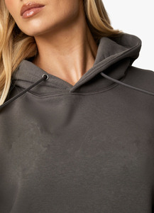 Oversized Hooded Sweatshirt Solid Color Cotton Fleece Pocket Casual Fit Unisex Autumn Wear Regular Length Knitted Style - Product Image 3